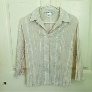 Fred David Ivory Stretch Blouse